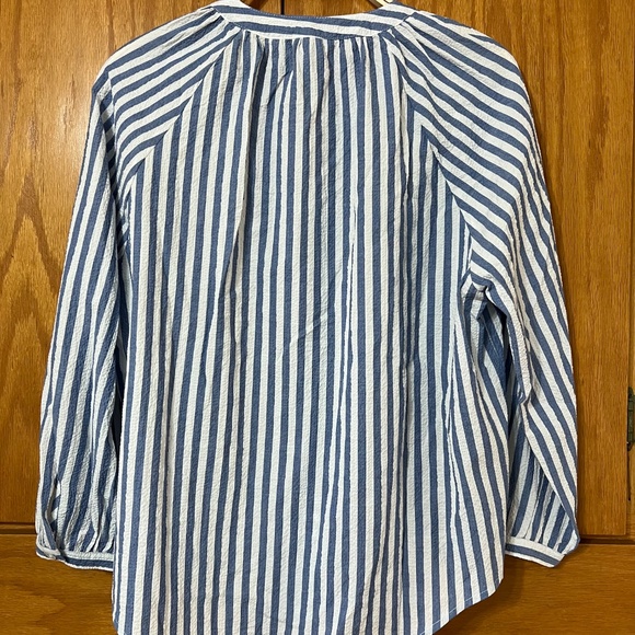 Veronica Beard Judith Striped Cotton Blouse - Picture 8 of 11